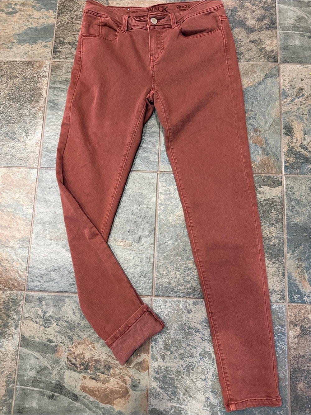 Black Women’s Rust-Colored Skinny Jeans